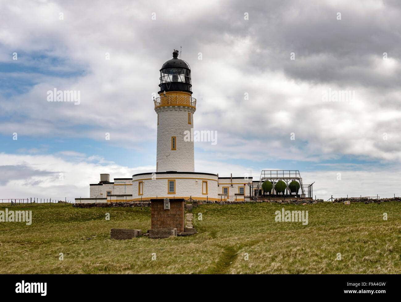 Cape Wrath faro sull'estremo nord punta occidentale della Scozia Foto Stock