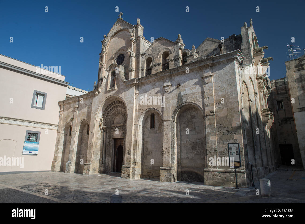Santa Maria la Nova Chiesa, Matera, una grotta atmosferica-città in Basilicata, Italia meridionale, Europa. Un sito UNESCO. Foto Stock