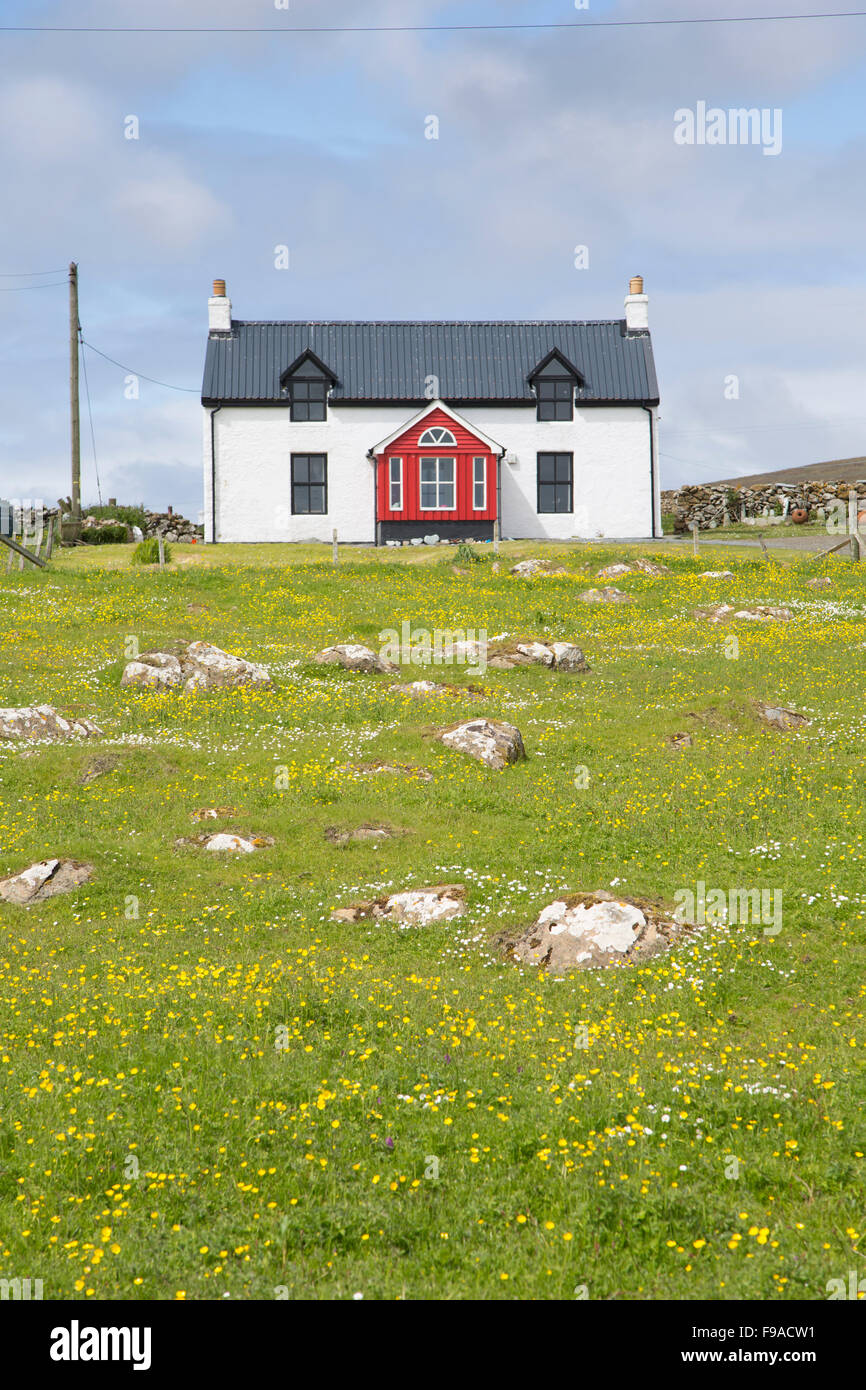Cottage su Unst, Shetland Foto Stock