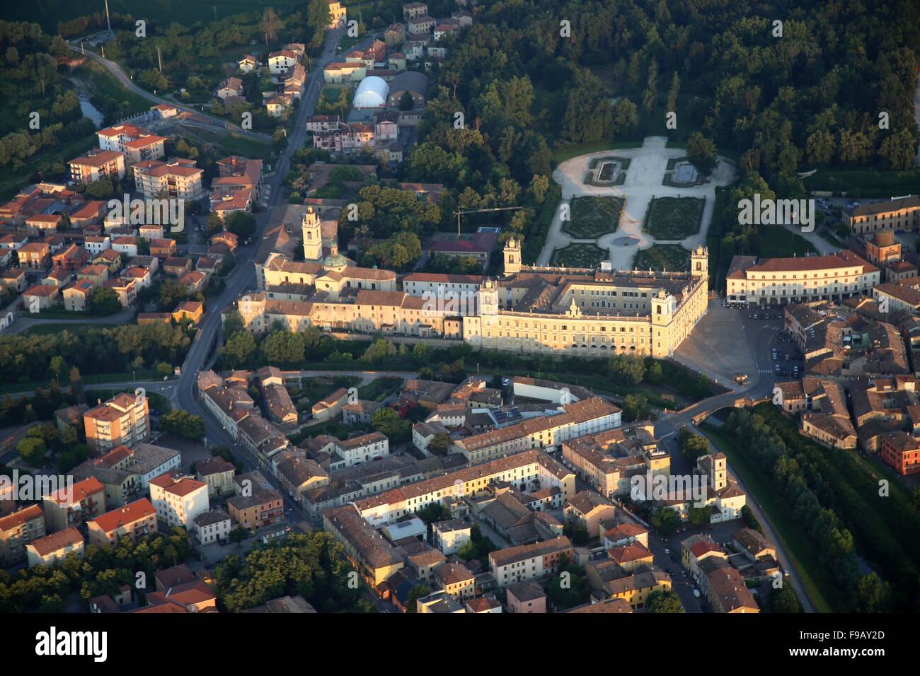 Vista aerea della Reggia di Colorno, Parma, Emilia Romagna, Italia Foto Stock