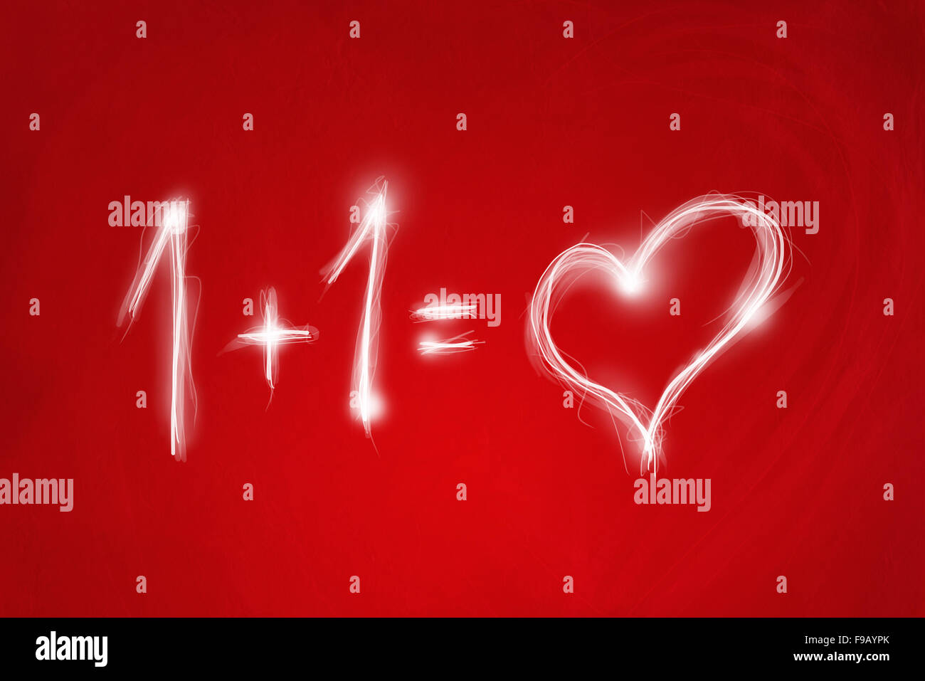 Il concetto di amore con cuore rosso su sfondo astratto. Foto Stock