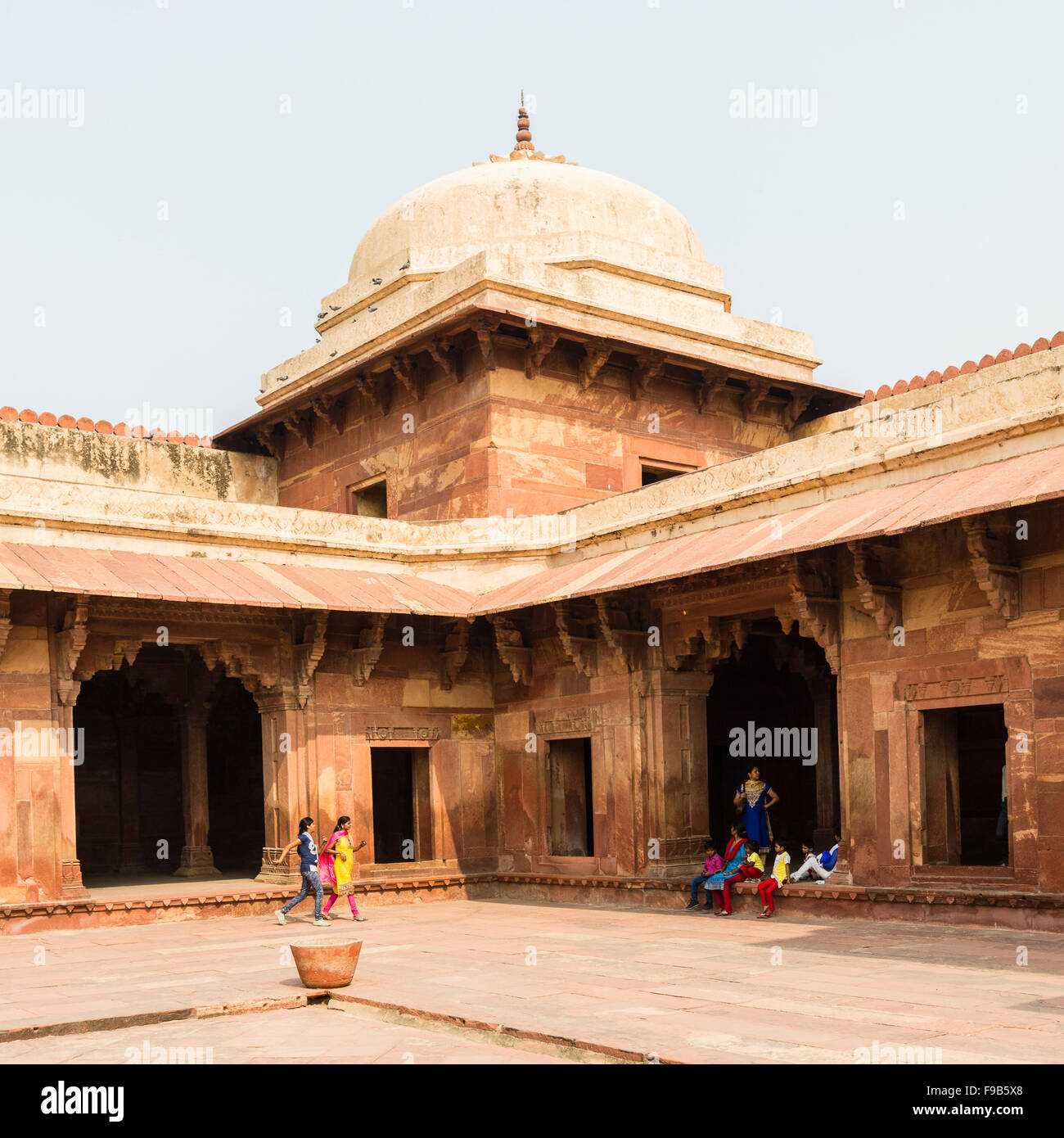 Il splendidamente conservati di arenaria rossa città di Fatepuhr Sikri in Agra Foto Stock