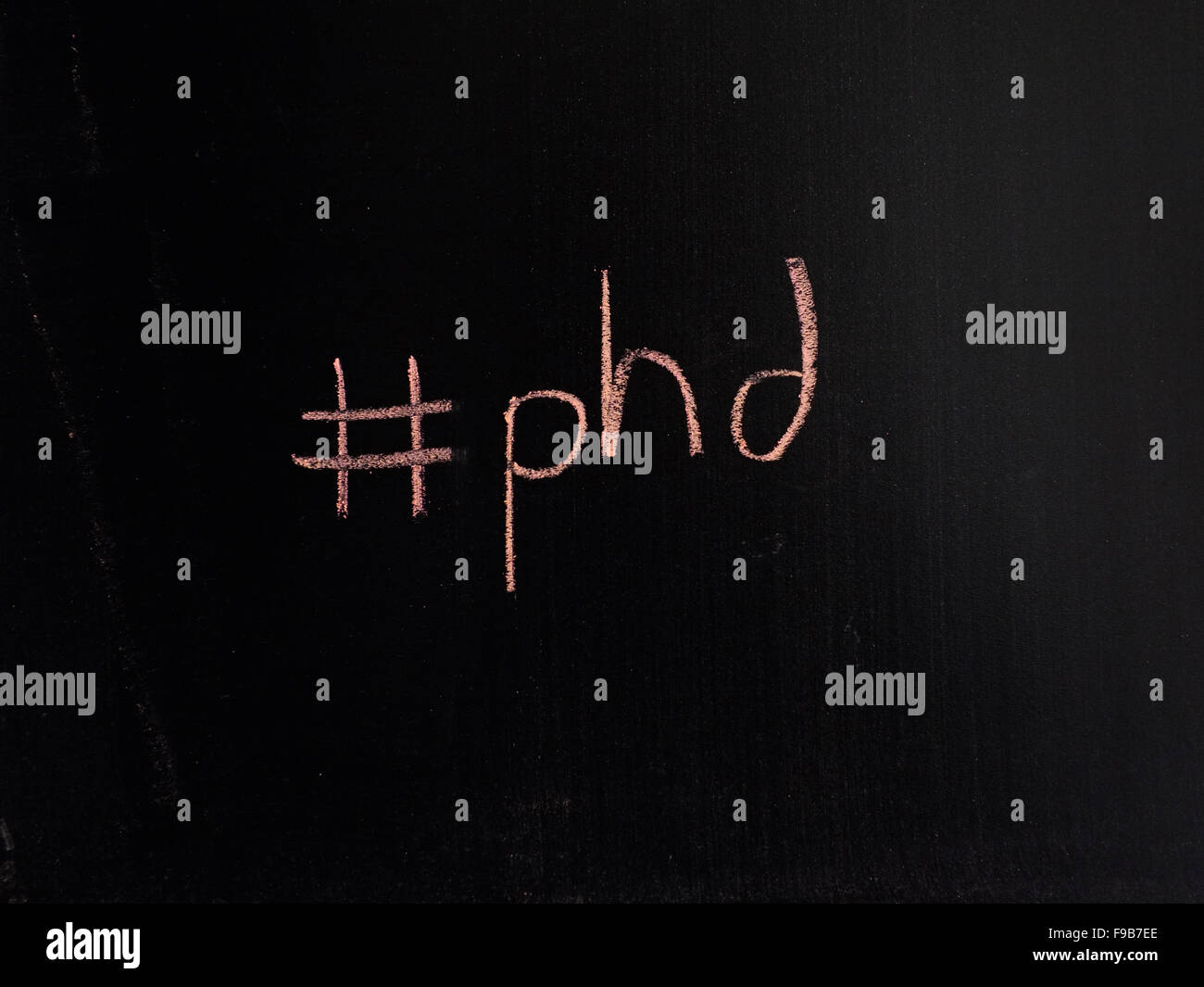 #Phd scritti su una lavagna in gesso. Foto Stock