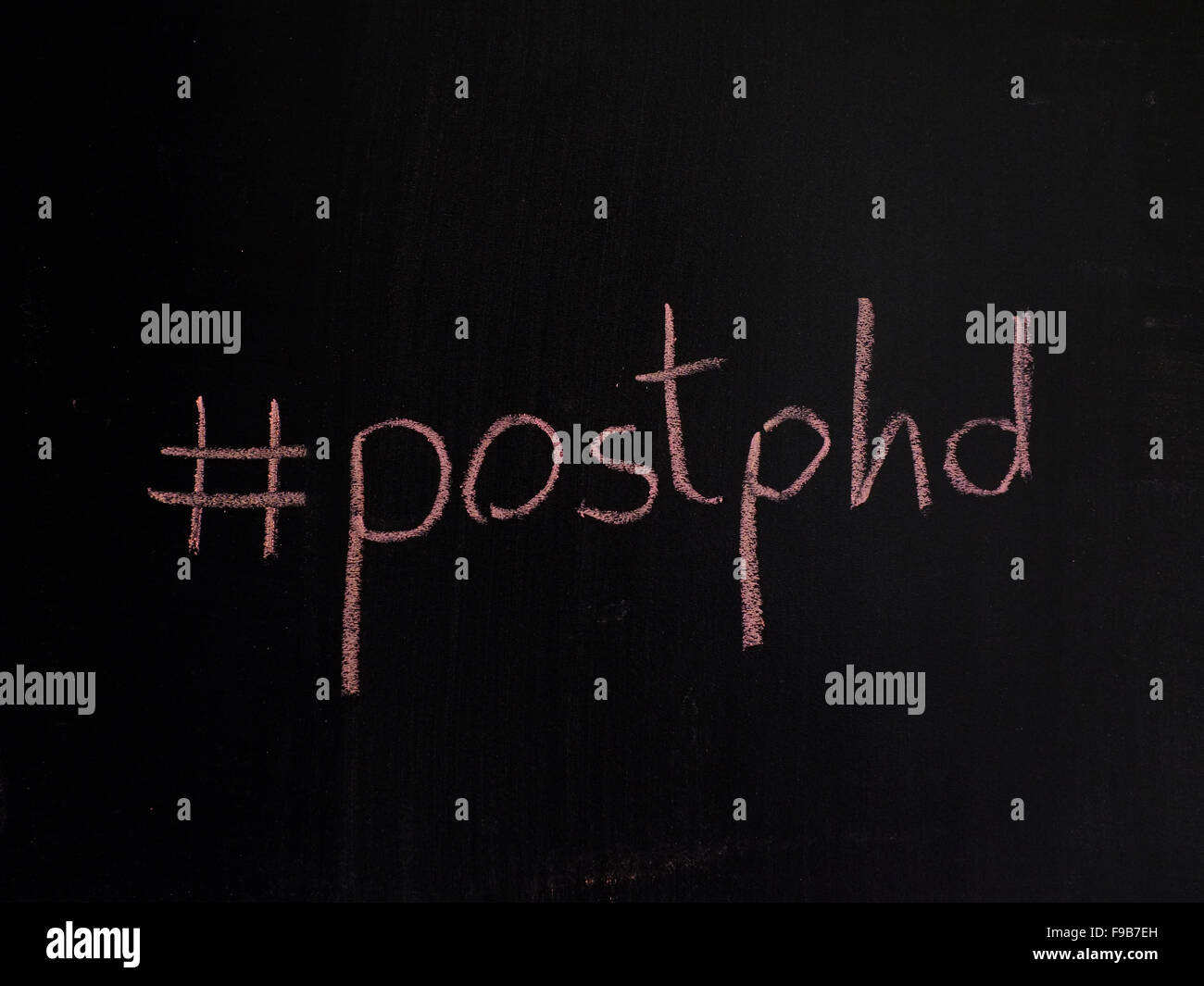#Postphd scritti su una lavagna in gesso. Foto Stock