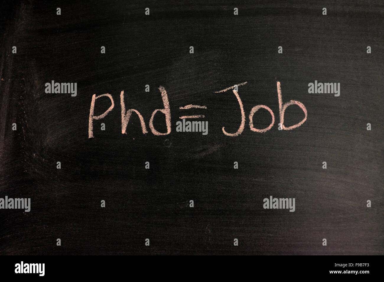 Phd=processo scritti su una lavagna in gesso. Foto Stock