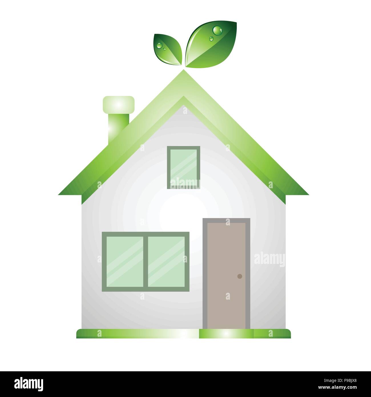 Casa verde a basso per il risparmio di energia la parola Illustrazione Vettoriale