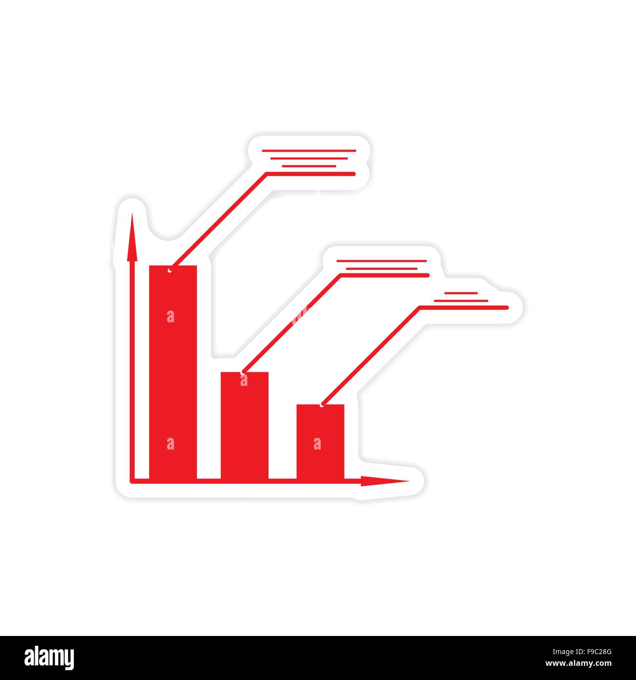 Adesivo elegante su carta economica grafico su sfondo bianco Illustrazione Vettoriale