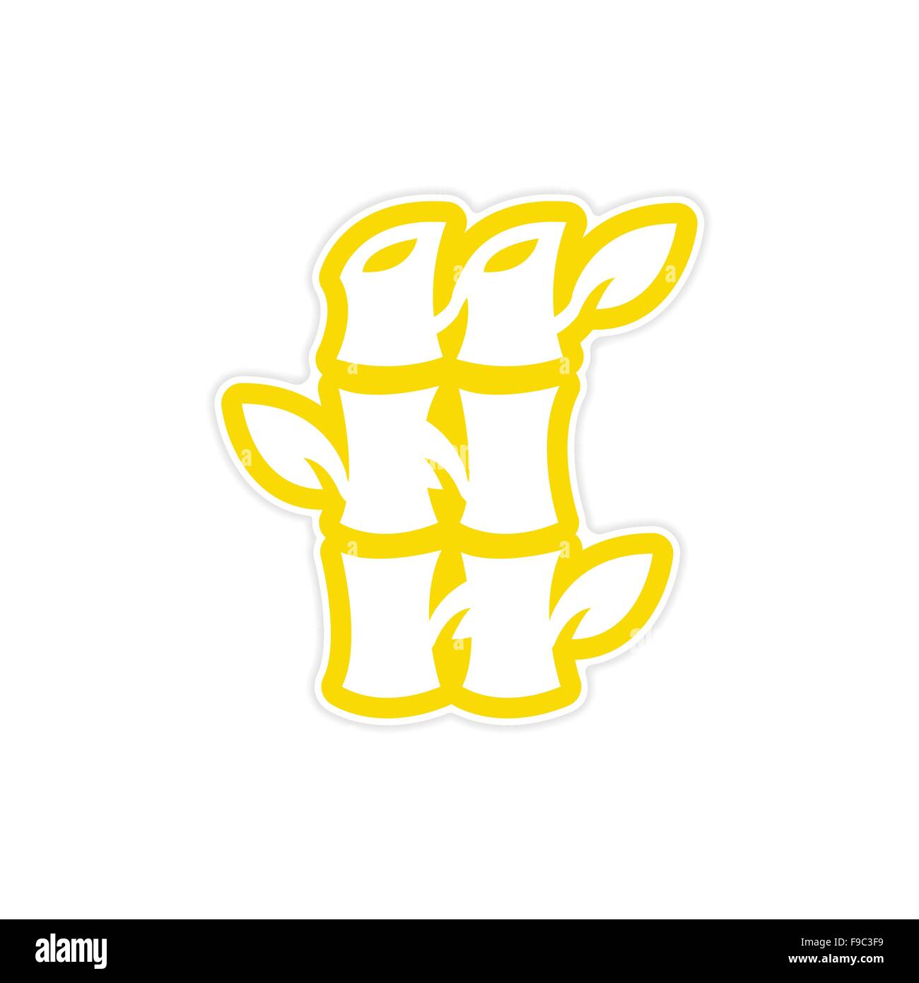 Sticker Bambou Illustrazione Vettoriale