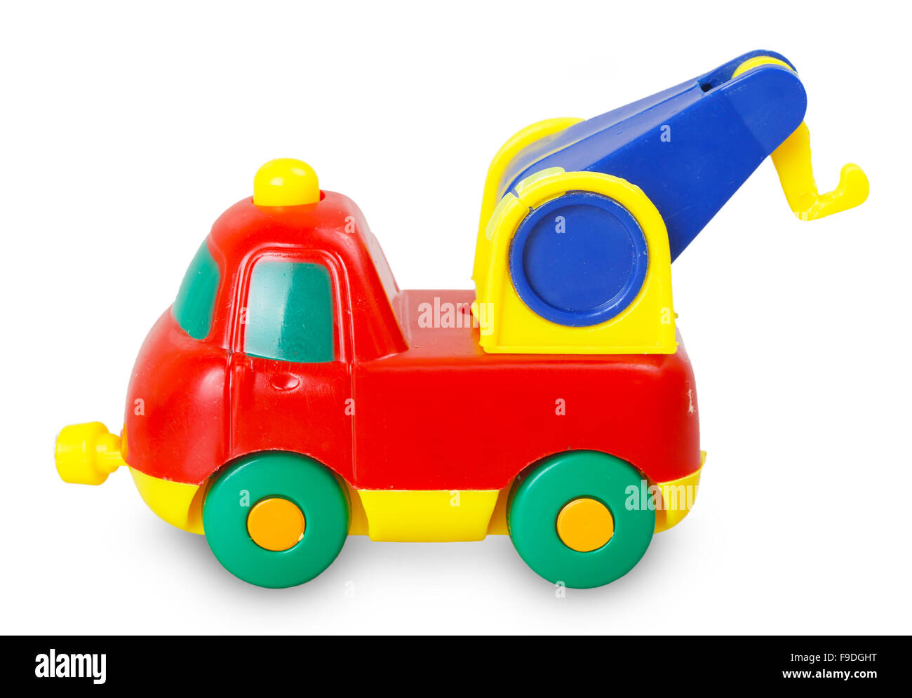 Plastica colorata baby car isolati su sfondo bianco Foto Stock