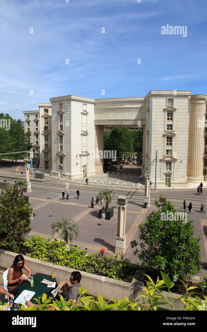 France, Languedoc-Roussillon, Montpellier Antigone, neo-classico trimestre, Foto Stock