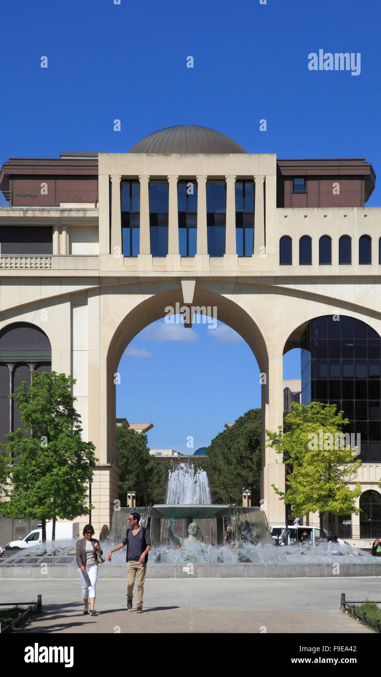 France, Languedoc-Roussillon, Montpellier Antigone, neo-classico trimestre, Foto Stock