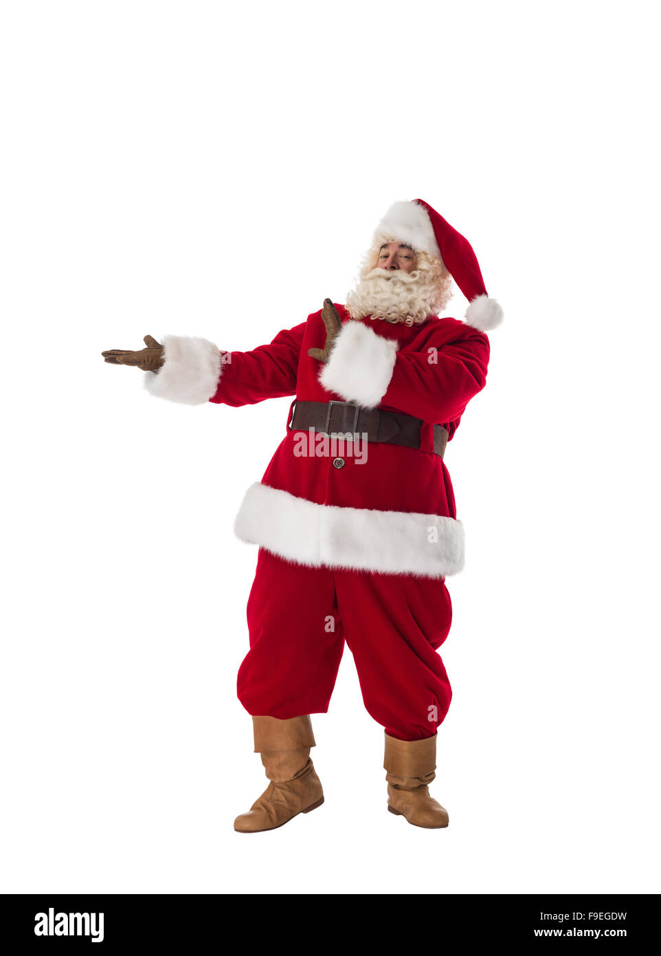 Santa Claus ritratto. Presentare lo spazio vuoto per il tuo prodotto Foto Stock