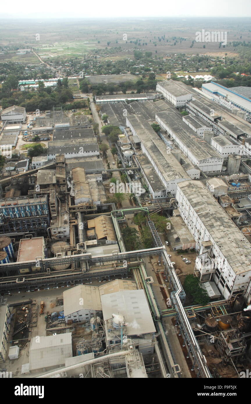 Vista aerea della fabbrica Foto Stock