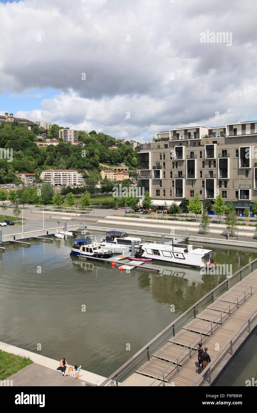 Francia Rhône-Alpes Lyon Parc de la confluenza nuovo sviluppo urbano, Foto Stock