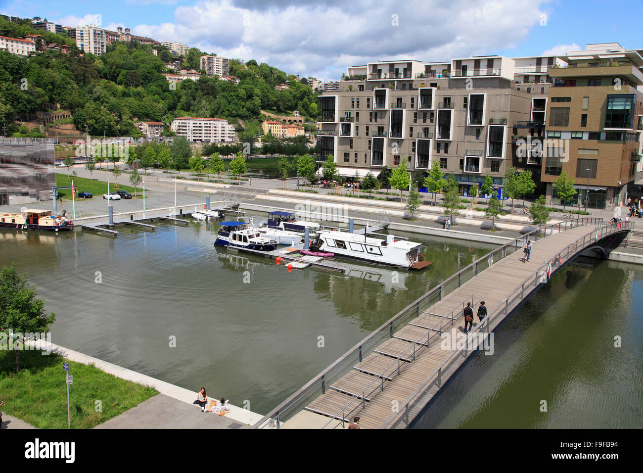 Francia Rhône-Alpes Lyon Parc de la confluenza nuovo sviluppo urbano, Foto Stock