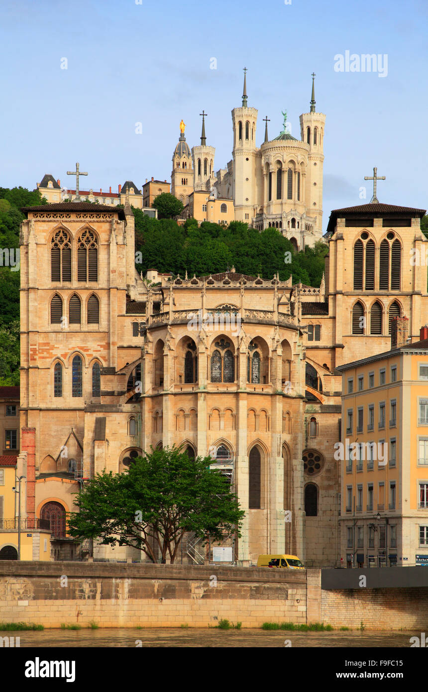 Francia Rhône-Alpes Lione St-Jean Catedral Nostra Signora di Fourvière Foto Stock