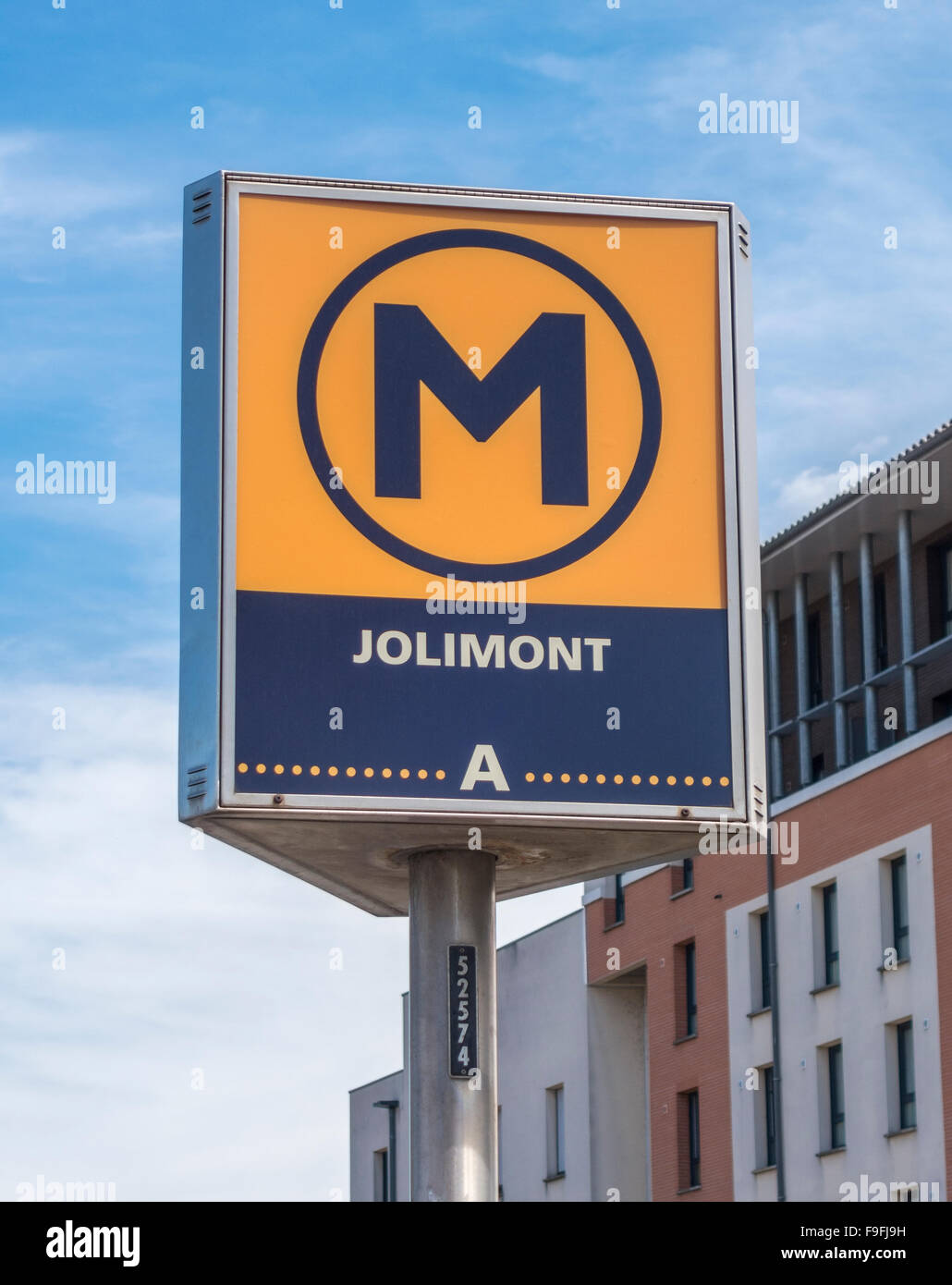 Tolosa segno della metropolitana presso la stazione della metropolitana Jolimont. Foto Stock