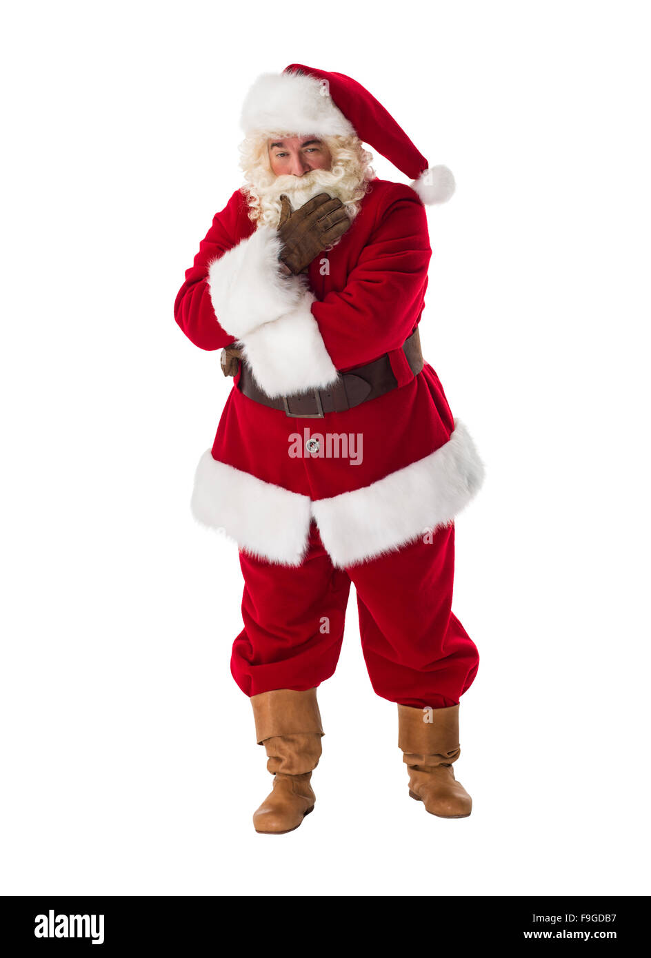 Babbo Natale pensando e progettando ritratto completi Foto Stock