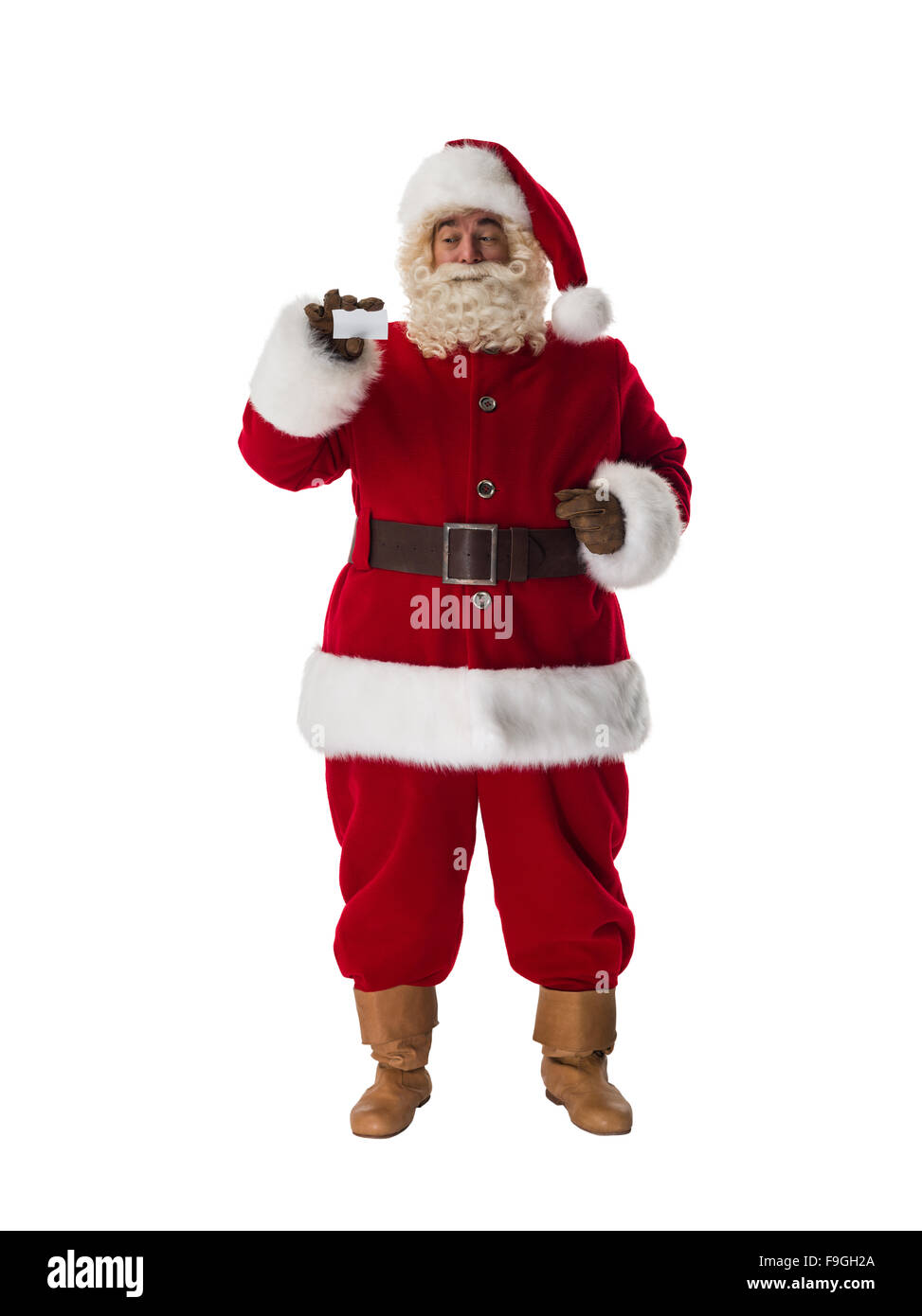 Santa Claus azienda business card ritratto completi Foto Stock