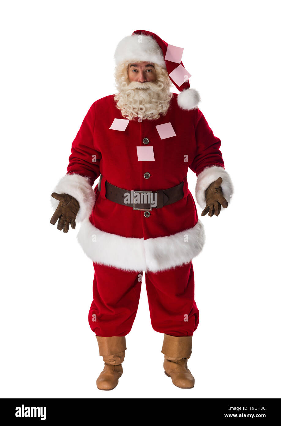 Santa Claus intonacate con adesivi ritratto completi Foto Stock