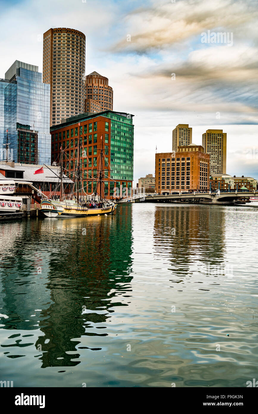 La skyline di Boston Foto Stock