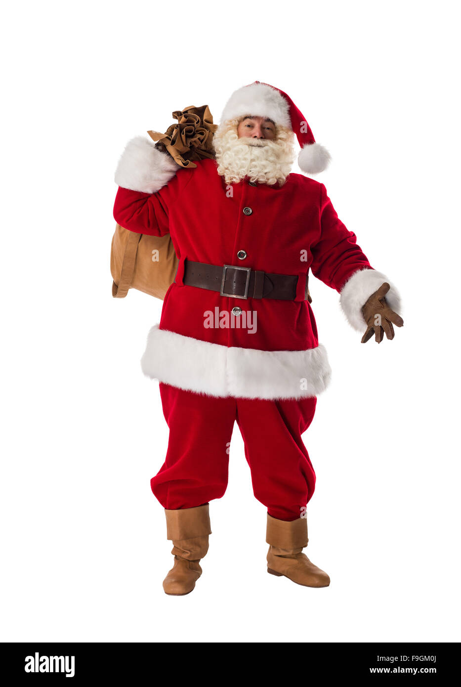 Babbo Natale con la sua grande sacca ritratto completi Foto Stock