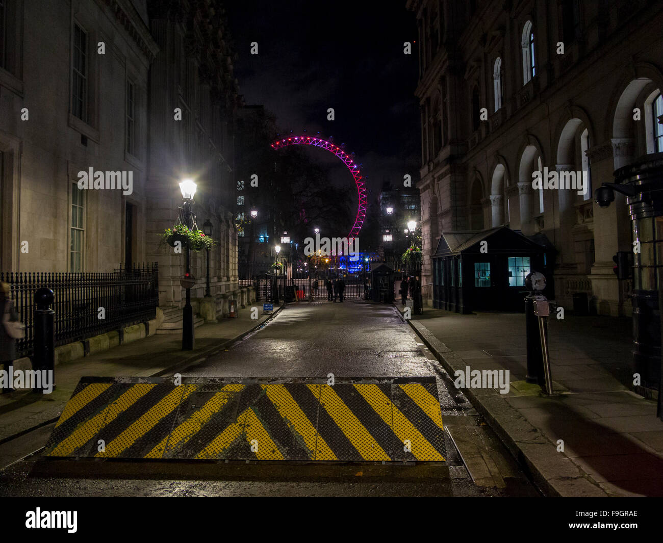 Una vista dall'interno n. 10 di Downing Street Foto Stock