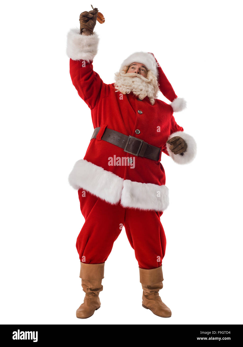 Babbo Natale il disegno con la penna del cappello del ritratto completi Foto Stock