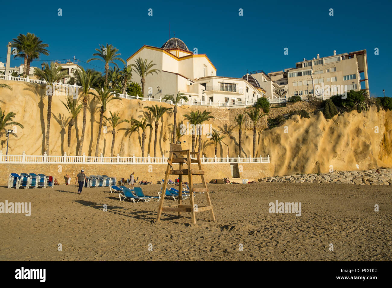 BENIDORM, Spagna - 8 dicembre 2015: lucertole da mare godendo di lieve tardo autunno temperature e sole splendente su Spains la maggior parte dei po Foto Stock