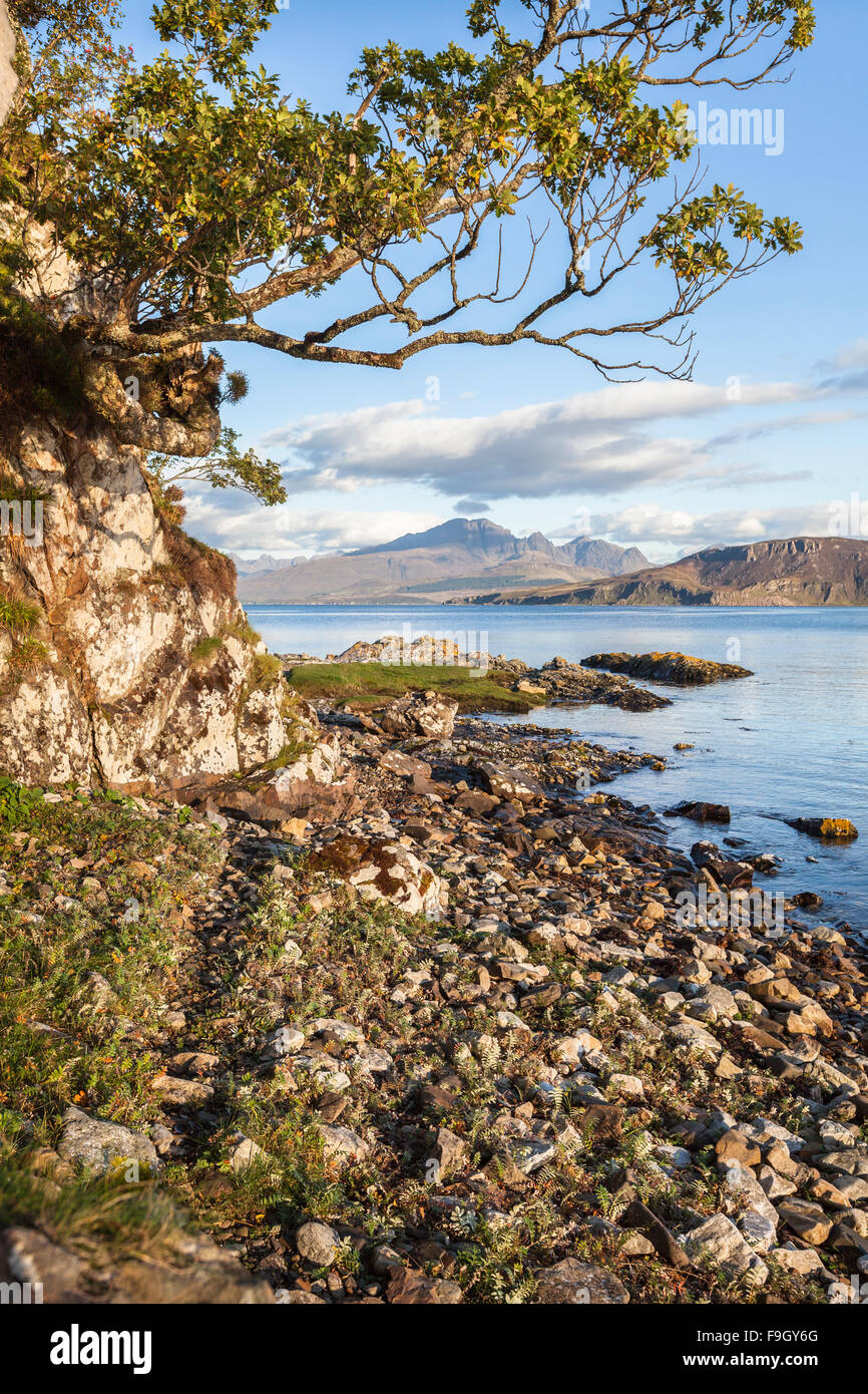 Loch Eishort & Cuillins sull'Isola di Skye in Scozia. Foto Stock