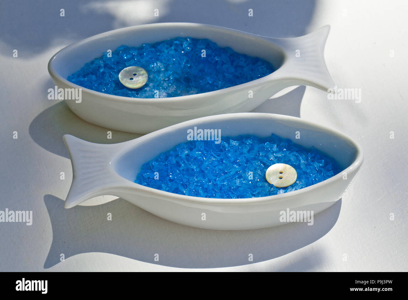 Piatto Di Pesce Con Blu Di Sabbia Di Vetro Foto Immagine Stock