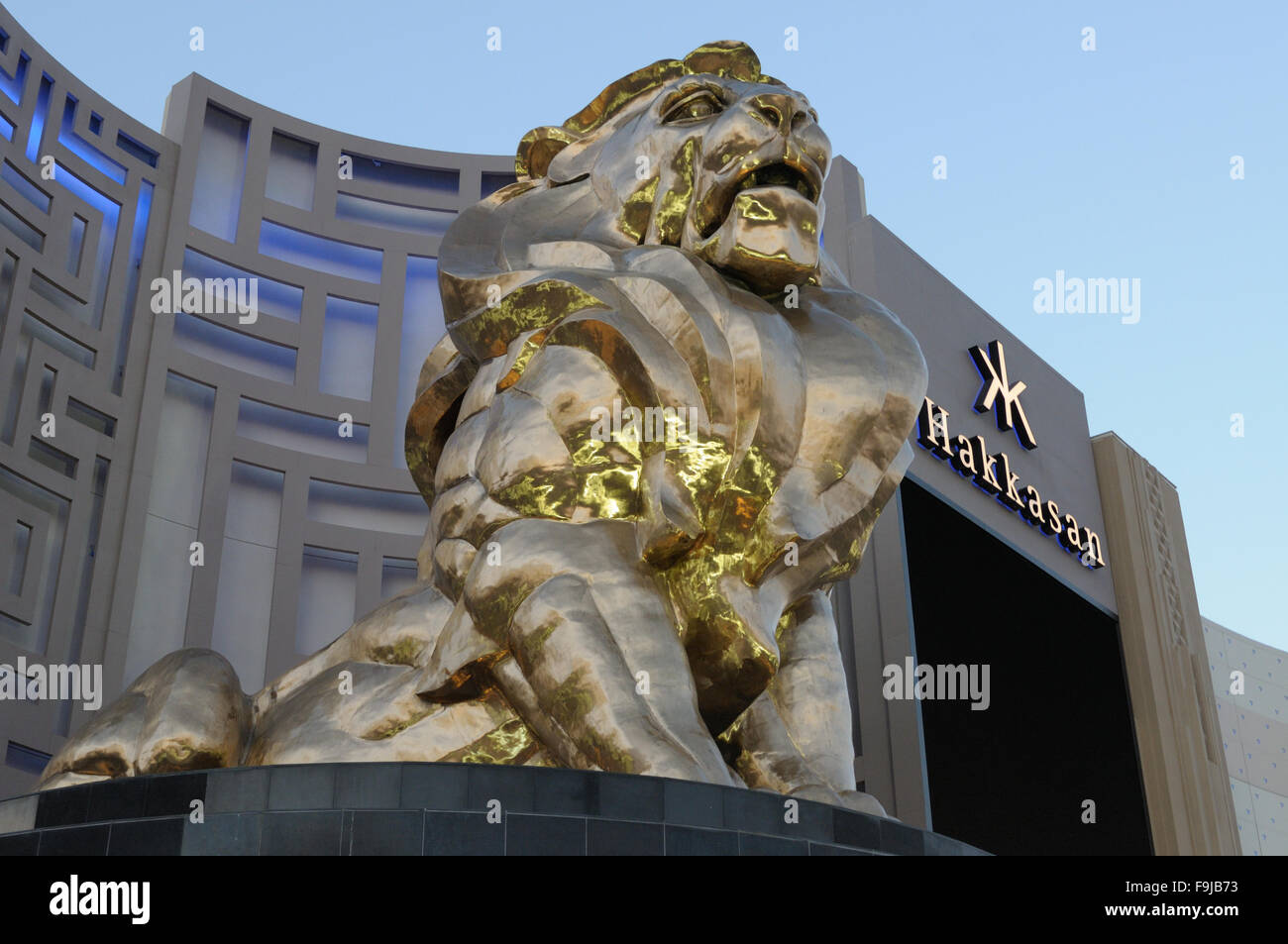 La MGM Grand Lion, MGM Grand Hotel, Hakkasan Nightclub. Foto Stock