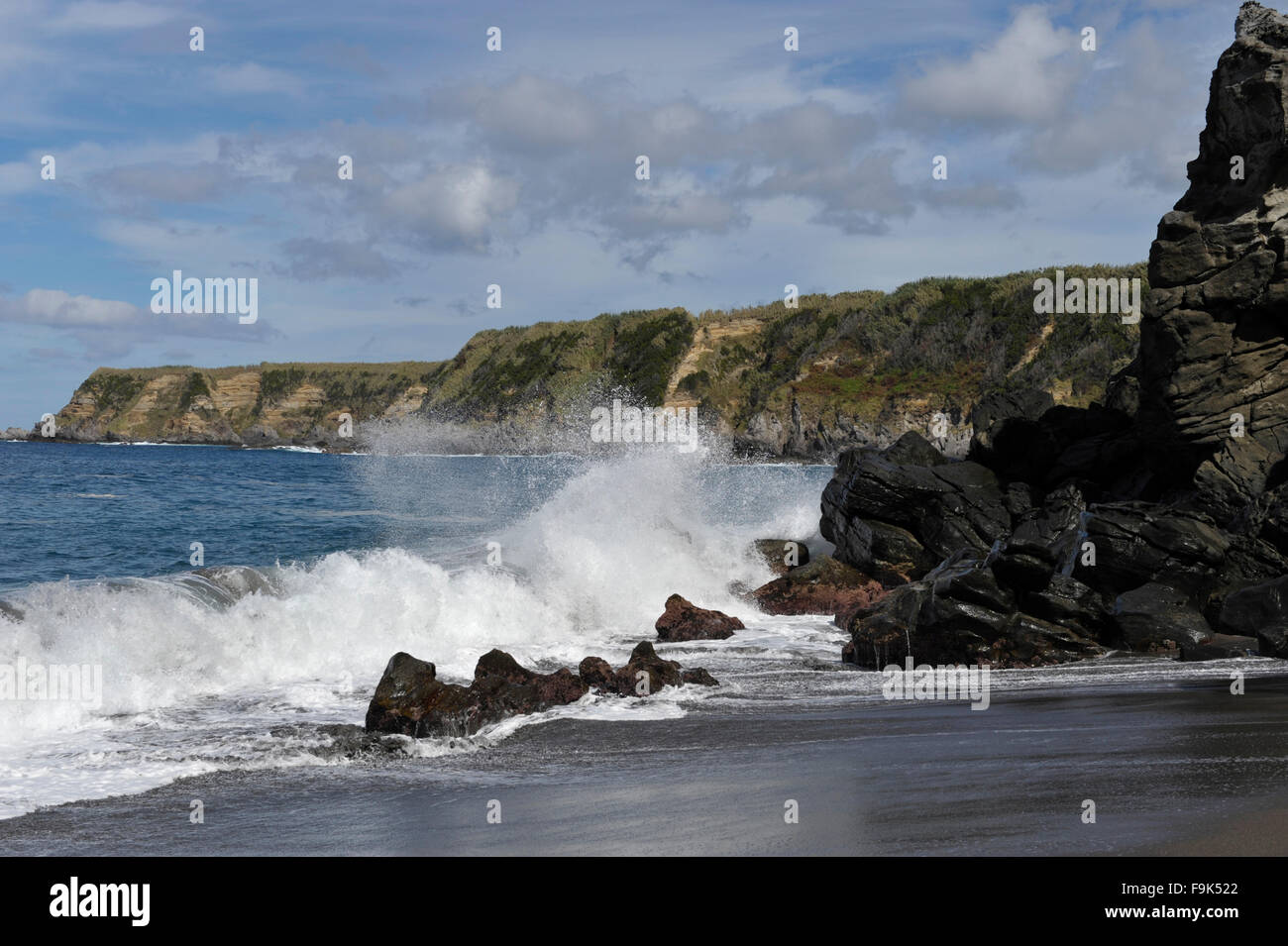 Praia dos moinhos, São Miguel, azoren, Portogallo Foto Stock