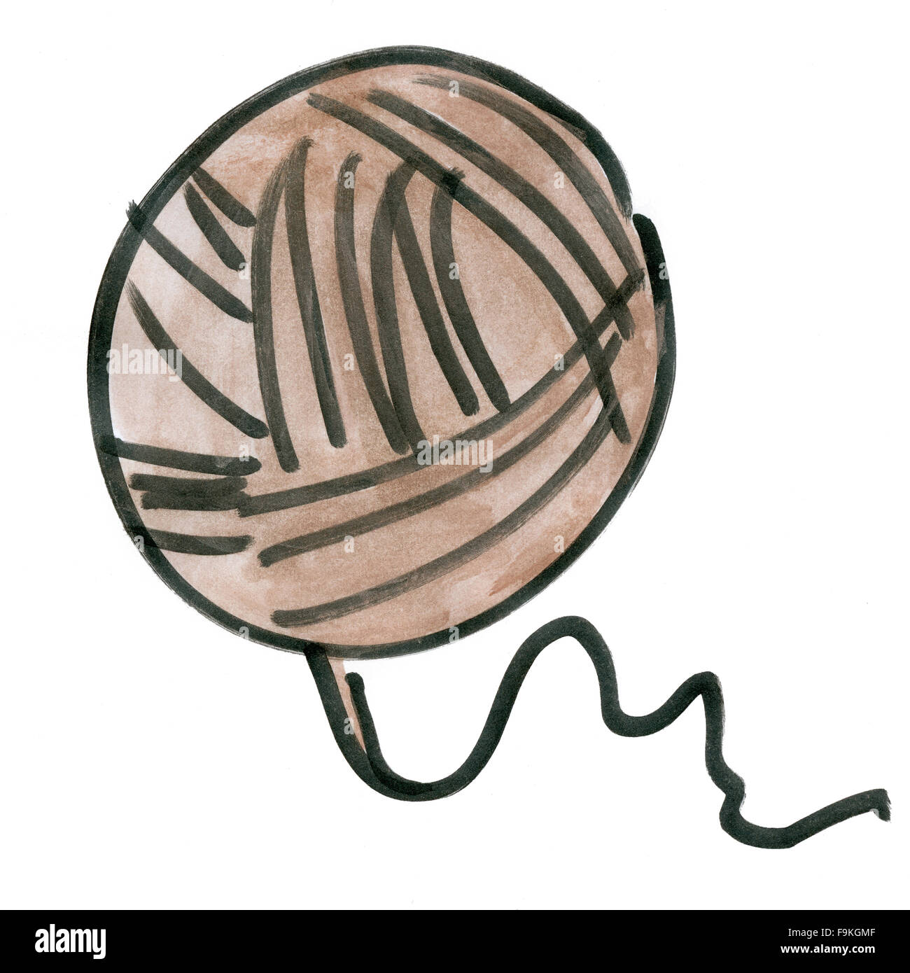 Cartoon palla di filo isolato su sfondo bianco cartoon Foto Stock