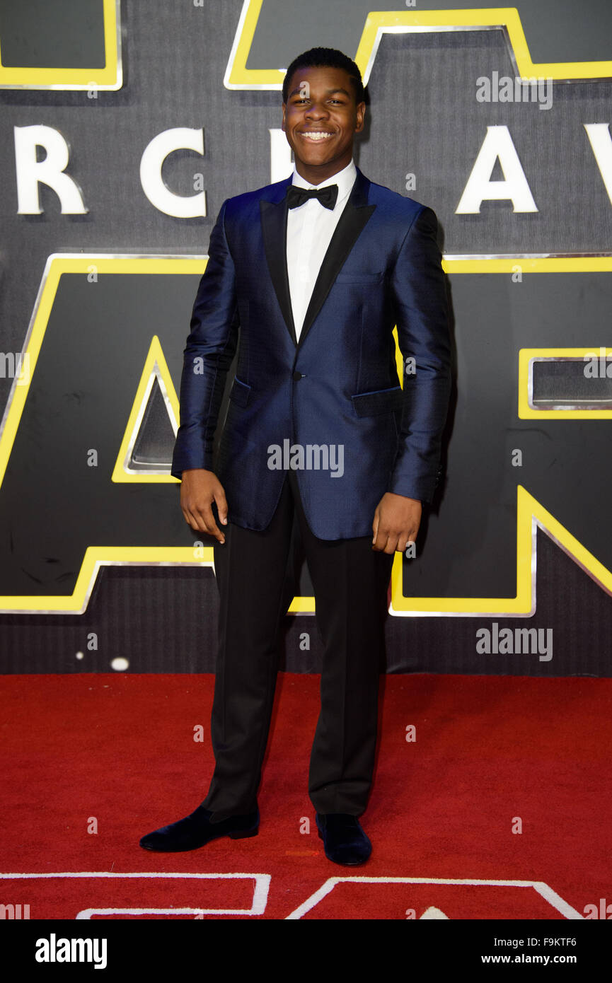 John Boyega presso la "Star Wars: La forza risveglia ' premiere a Londra Foto Stock