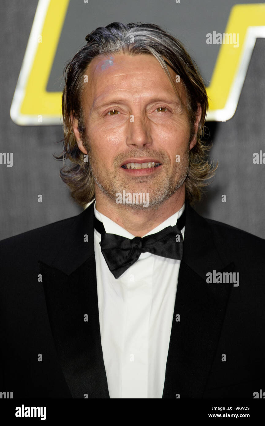 Mads Mikkelson alla Star Wars: La forza risveglia ' premiere a Londra Foto Stock