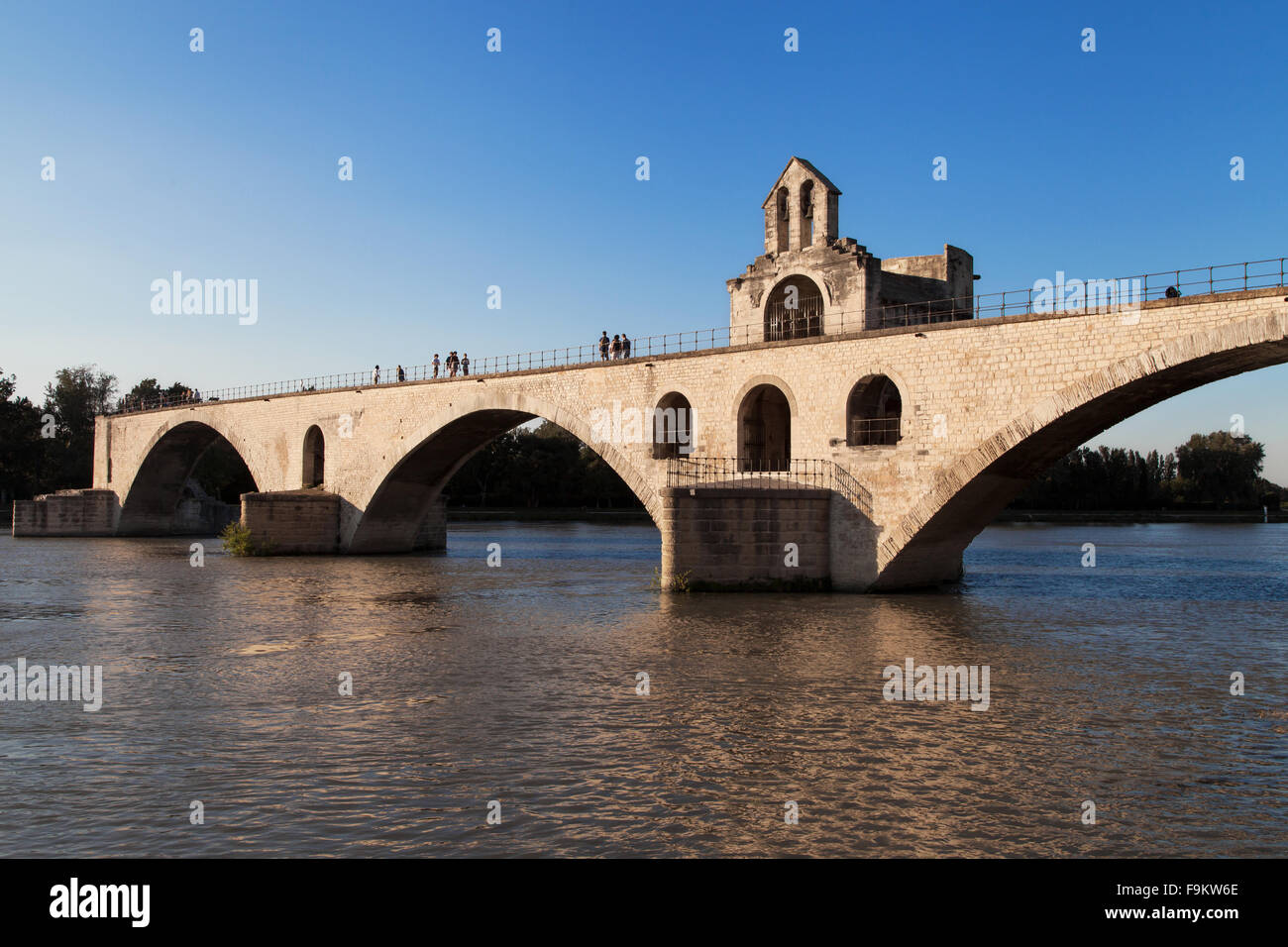 St Benezet ponte sul fiume Rodano a Avignon, Francia. Foto Stock