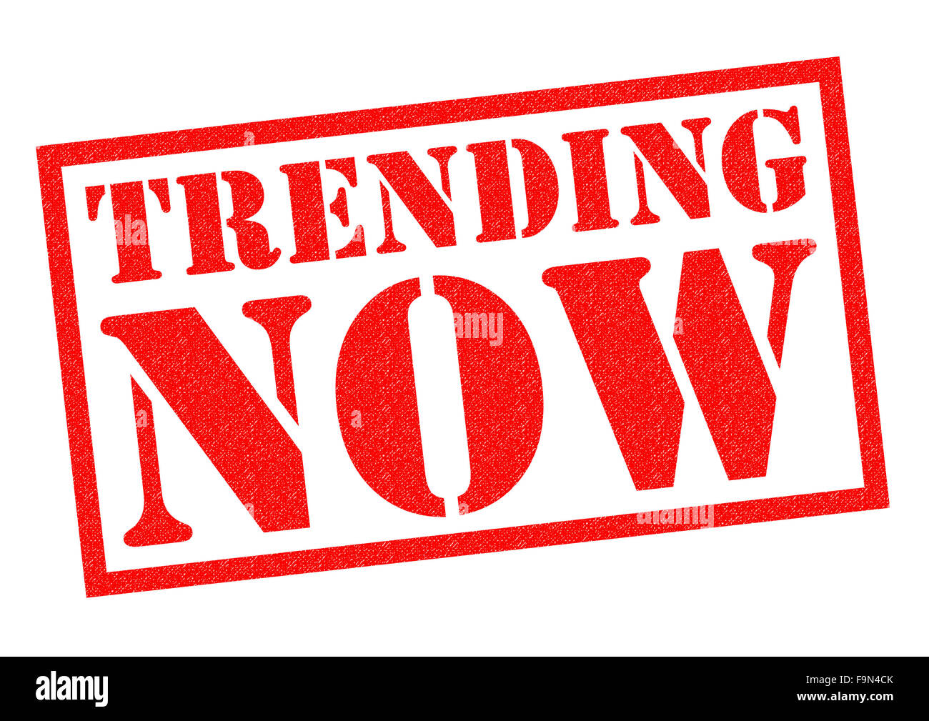 Ora trend rosso timbro di gomma su uno sfondo bianco. Foto Stock