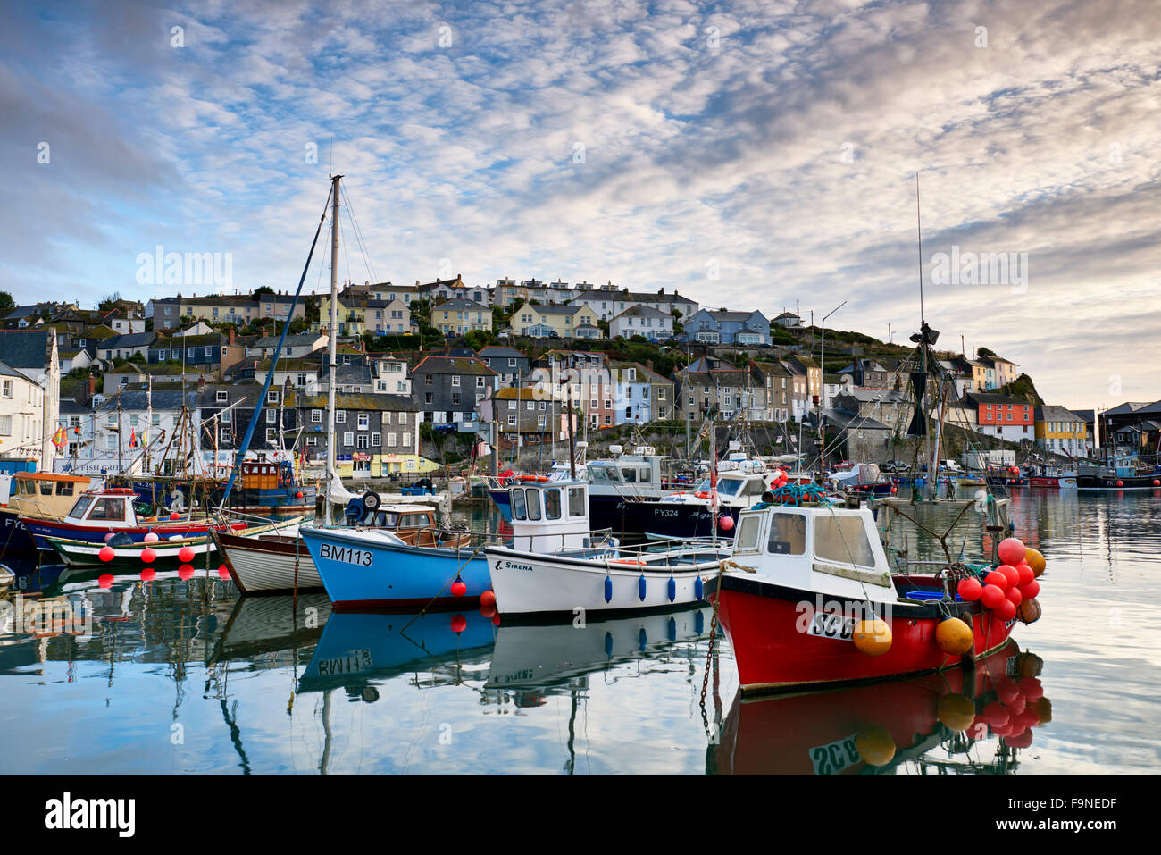 Mevagissey waterfront. Foto Stock