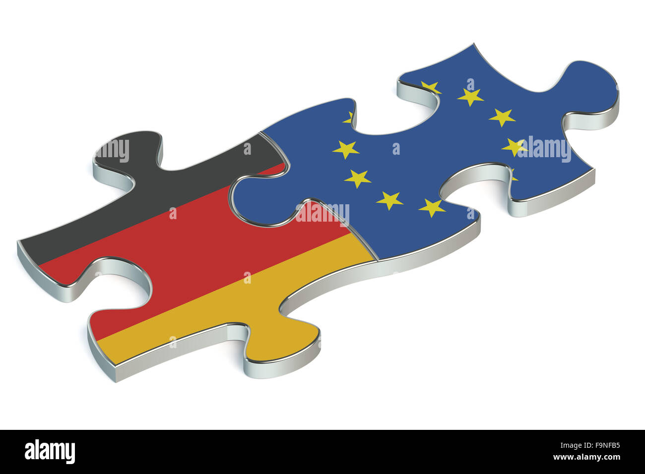La Germania e l Unione Europea puzzle dalle bandiere Foto Stock