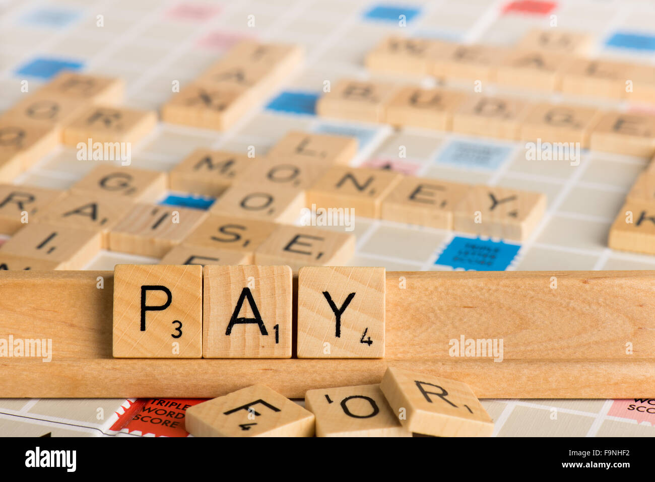 Scrabble - PAY Foto Stock