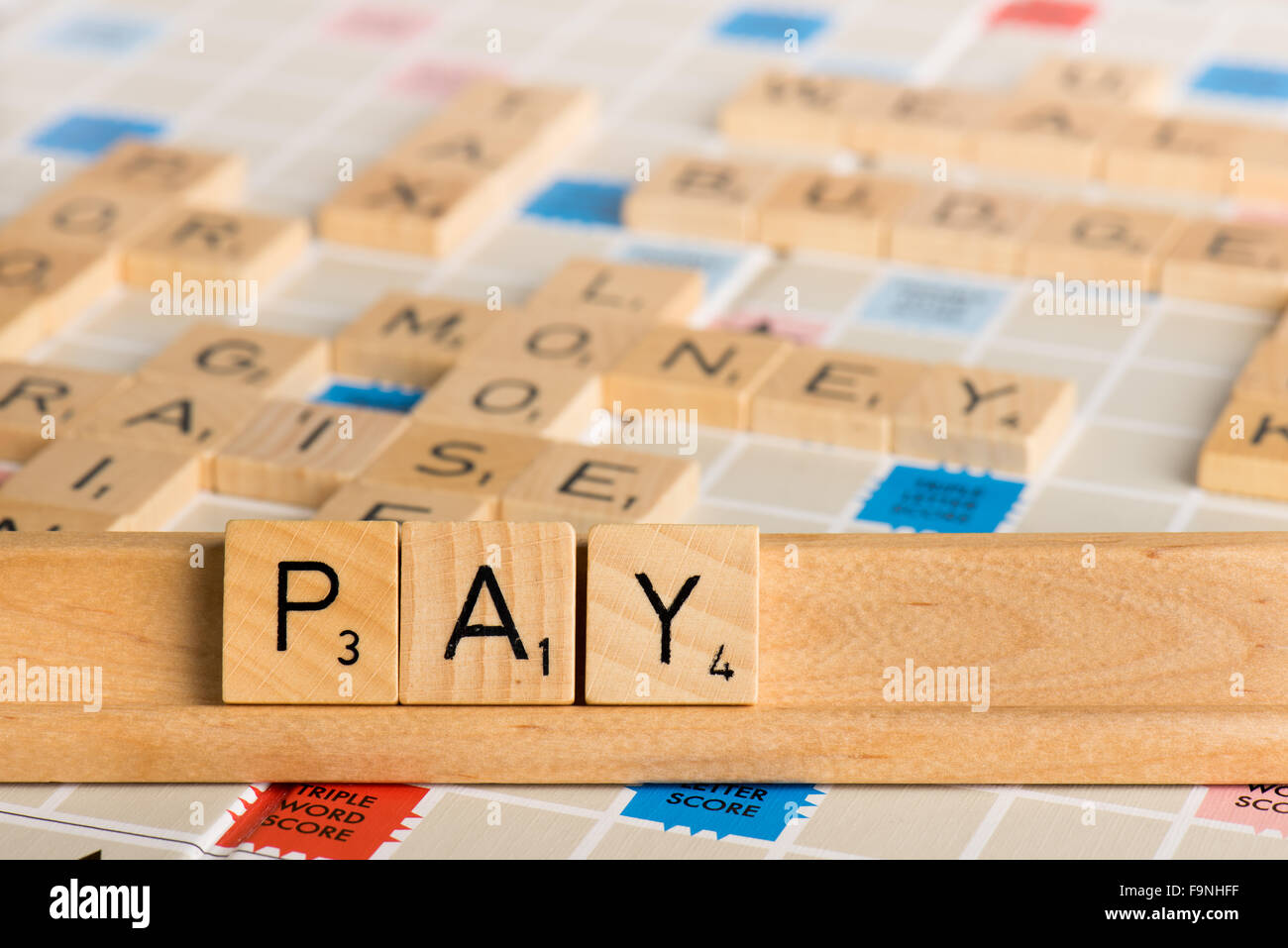 Scrabble - PAY Foto Stock