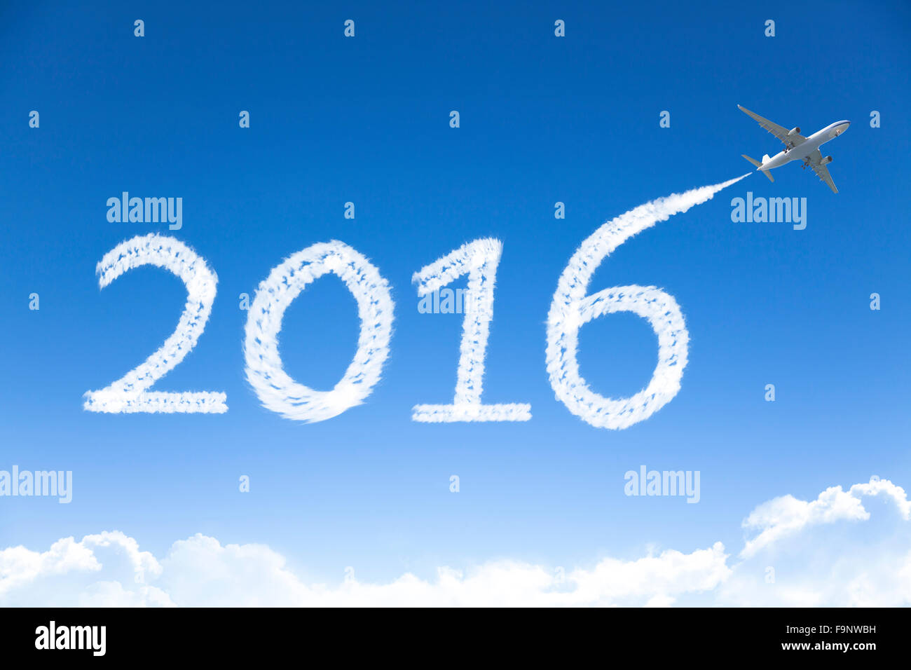 Felice anno nuovo 2016 disegno in aereo nel cielo Foto Stock