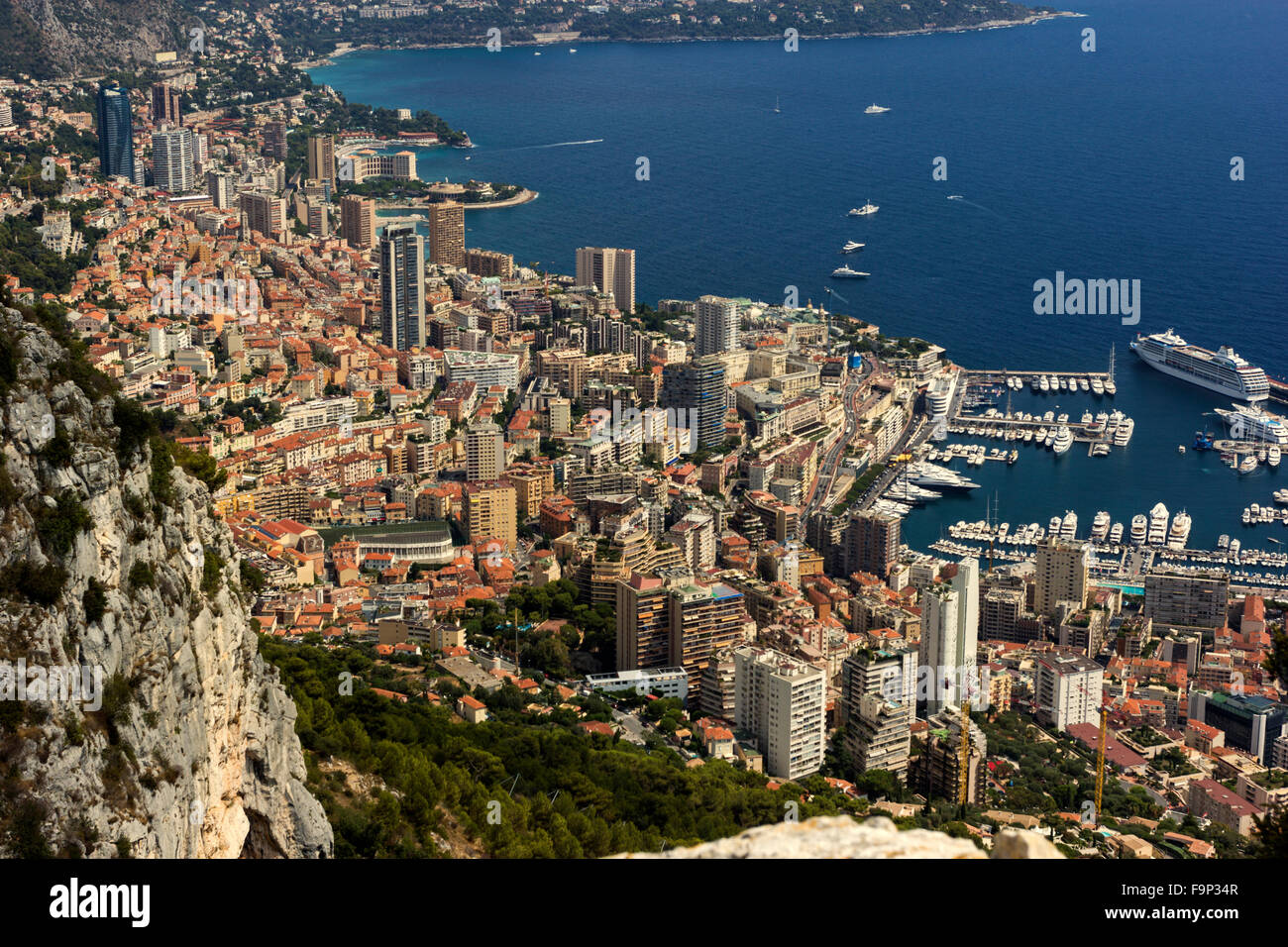 Vista su Monaco durante una giornata di sole Foto Stock
