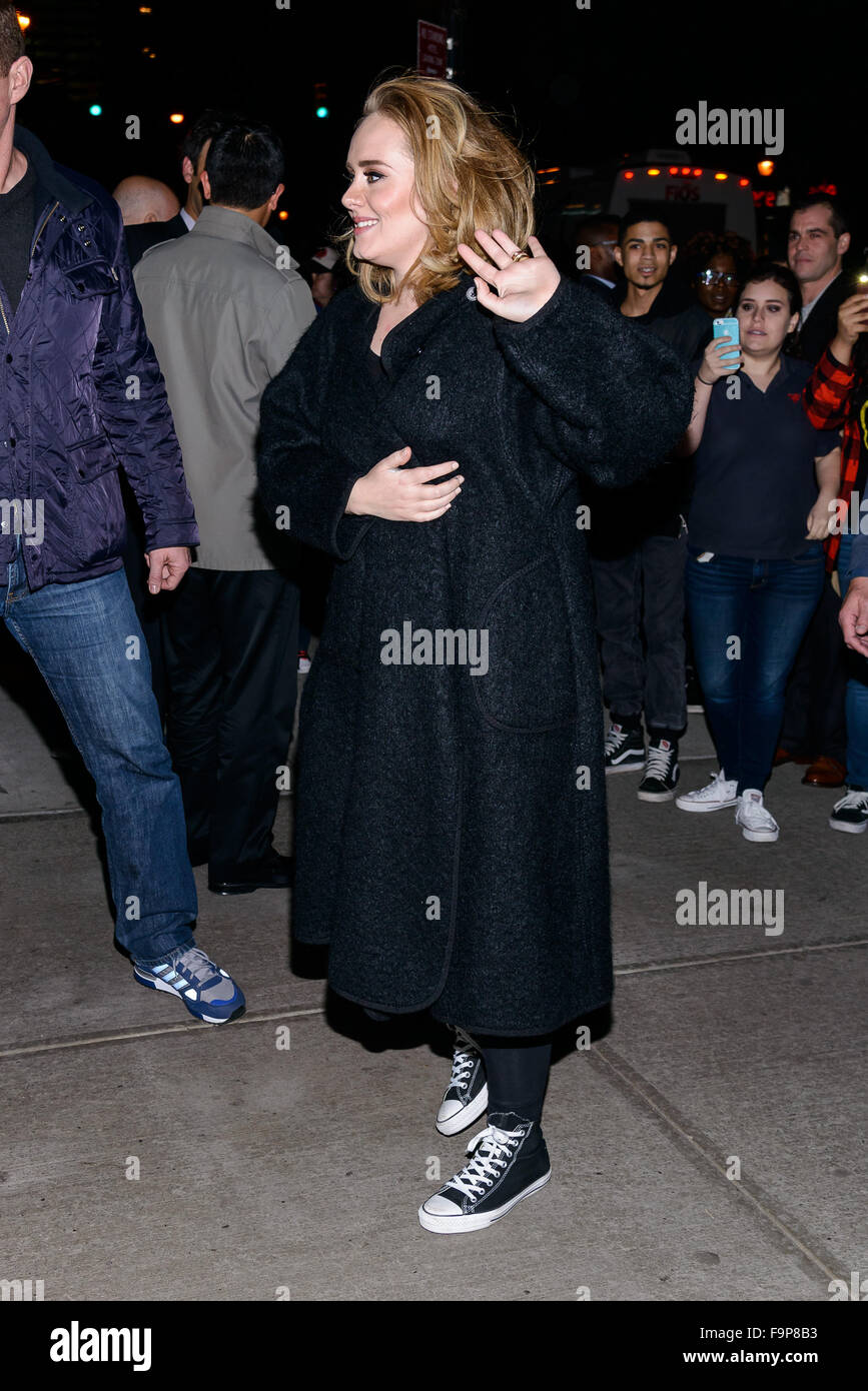 Adele si era visto al di fuori del suo hotel di New York offre: Adele Laurie Blue Adkins dove: New York New York, Stati Uniti quando: 16 Nov 2015 Foto Stock