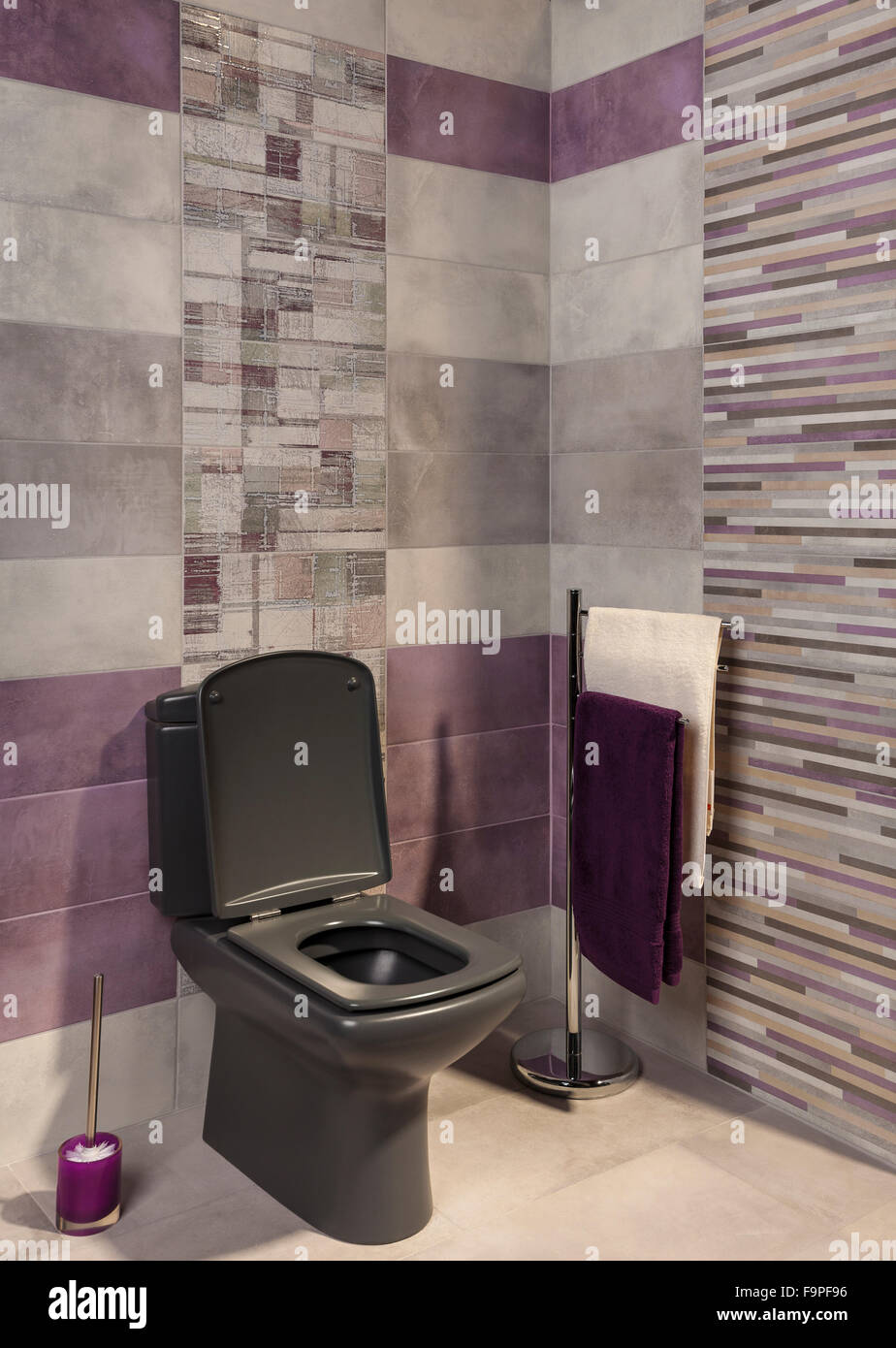 Un moderno bagno privato interno - con la moda wc Foto Stock