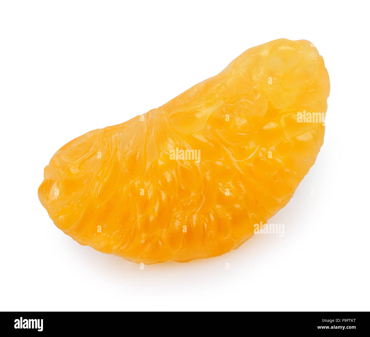 Arancio agrumi fetta su sfondo bianco Foto Stock