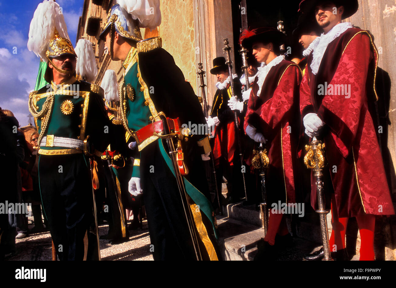 Protocollo alla Romería de San Cecilio (Granada pattern),l'Abbazia di Sacromonte, Granada Andalusia, Sapin Foto Stock