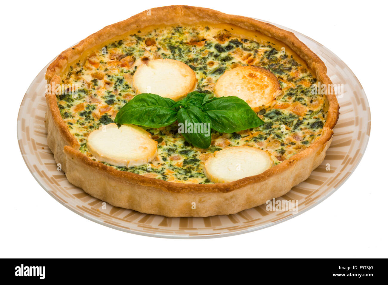 Torta con formaggio di capra e rosmarino Foto Stock