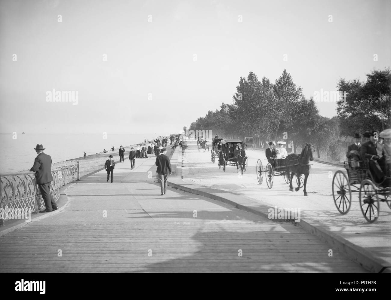 Lake Shore Drive, Lincoln Park di Chicago, Illinois, USA, circa 1905 Foto Stock
